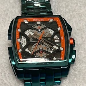 Invicta Speedway 44mm Quartz Chrono Stainless Green w/ Orange  Watch- MSRP: $669